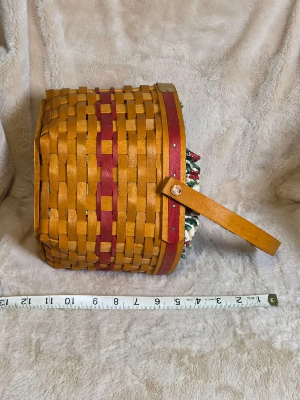 Vintage Longaberger 1997 Christmas Collection Snowflake Basket Fabric And Liner